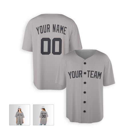 Personalized New York Fan Gray Baseball Jersey – Away Style Custom Name & Number