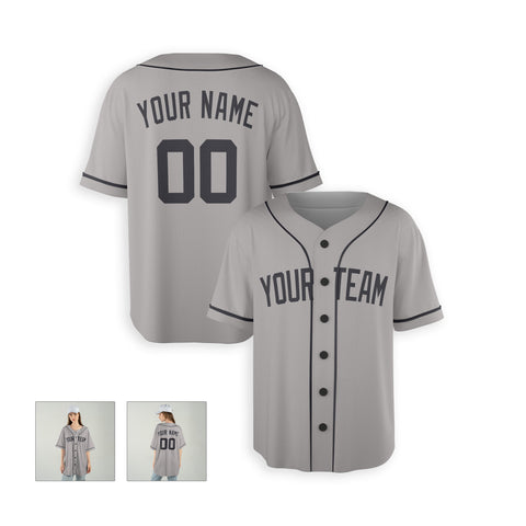 Personalized New York Fan Gray Baseball Jersey – Away Style Custom Name & Number