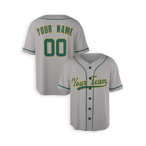 Personalized Oakland Fan Gray Baseball Jersey – Away Style Custom Name & Number