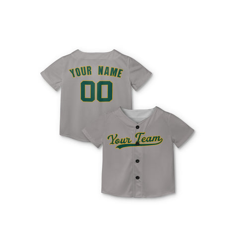 Personalized Oakland Fan Gray Baseball Jersey – Away Style Custom Name & Number