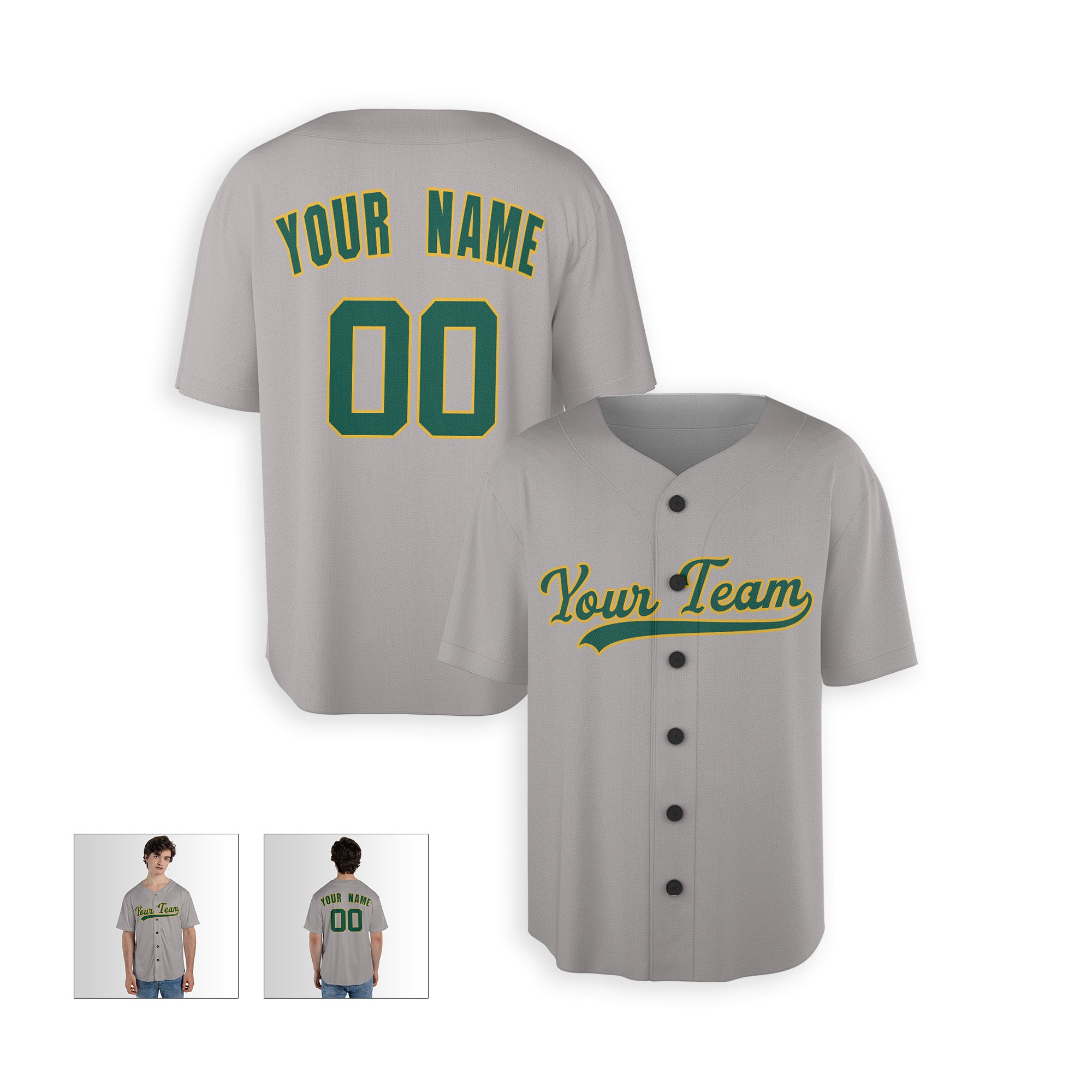 Personalized Oakland Fan Gray Baseball Jersey – Away Style Custom Name & Number