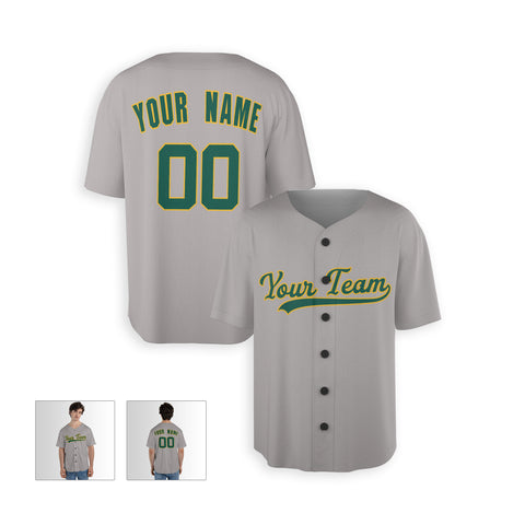 Personalized Oakland Fan Gray Baseball Jersey – Away Style Custom Name & Number