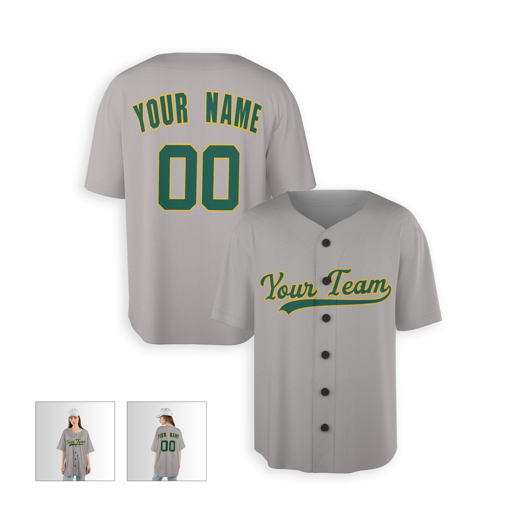 Personalized Oakland Fan Gray Baseball Jersey – Away Style Custom Name & Number