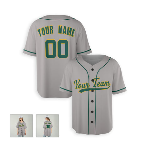 Personalized Oakland Fan Gray Baseball Jersey – Away Style Custom Name & Number