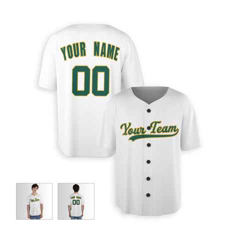 Personalized Oakland Fan White Baseball Jersey – Home Style Custom Name & Number