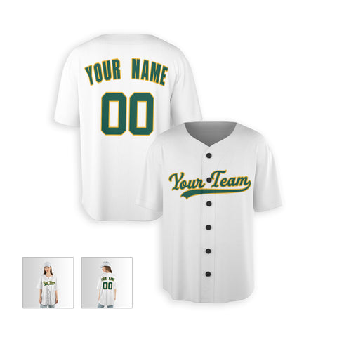 Personalized Oakland Fan White Baseball Jersey – Home Style Custom Name & Number