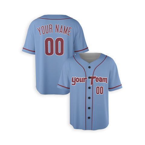 Personalized Philadelphia Fan Light Blue Baseball Jersey – Alternate Custom Name & Number