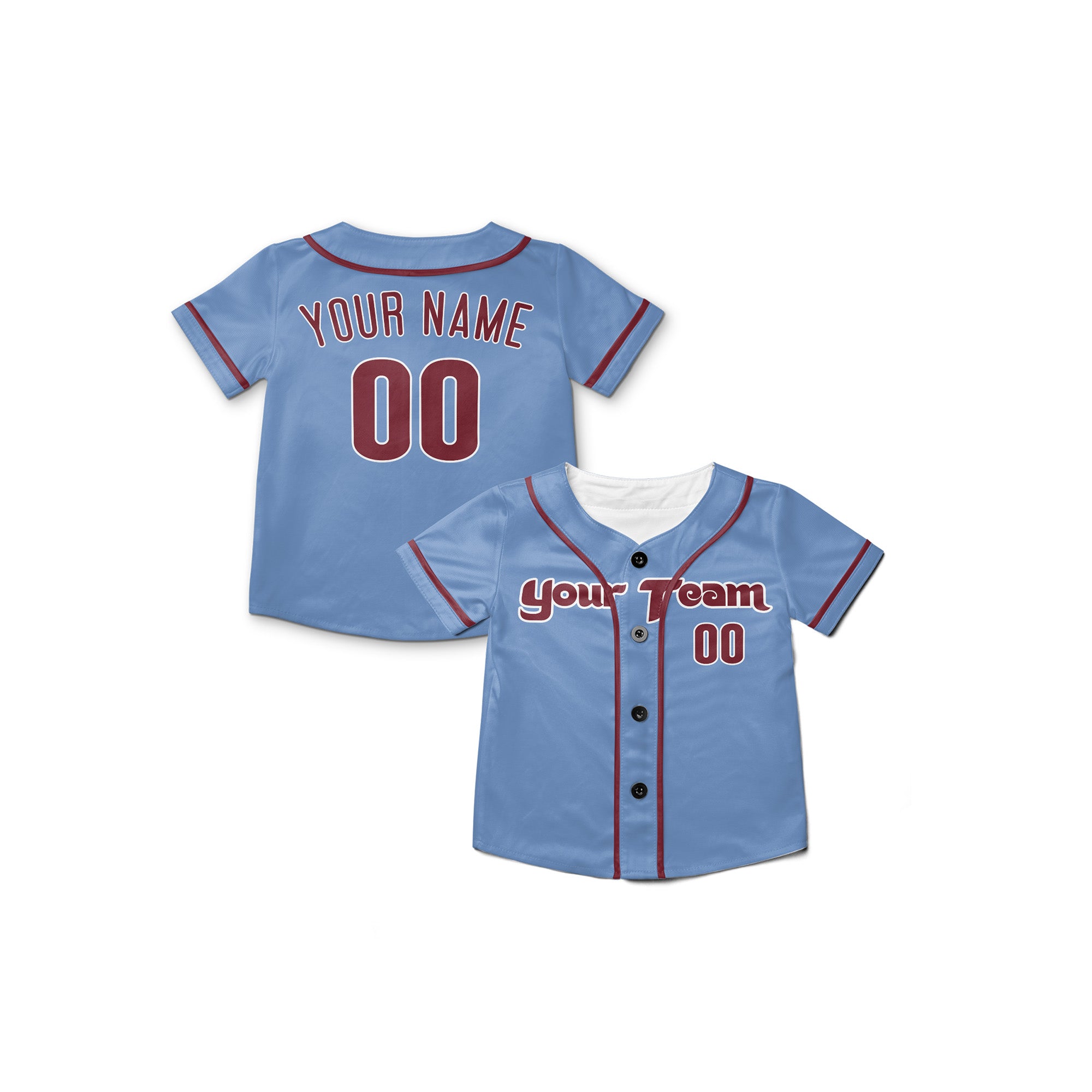 Personalized Philadelphia Fan Light Blue Baseball Jersey – Alternate Custom Name & Number