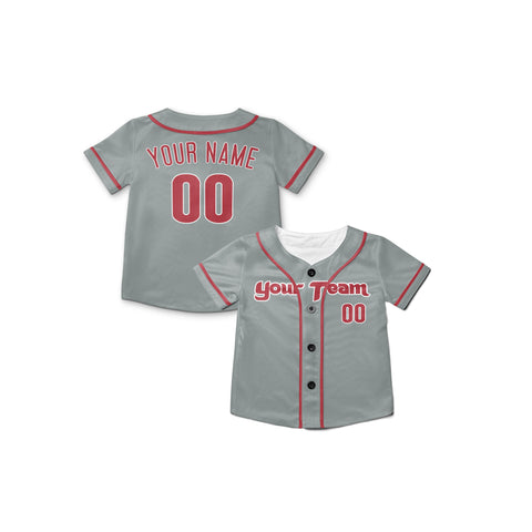 Personalized Philadelphia Fan Gray Baseball Jersey – Away Custom Name & Number