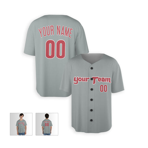 Personalized Philadelphia Fan Gray Baseball Jersey – Away Custom Name & Number