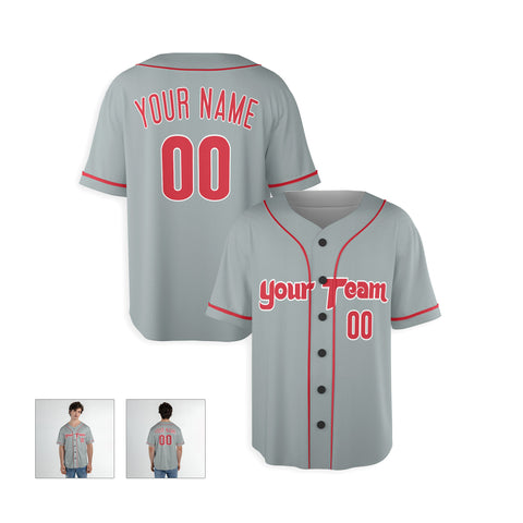 Personalized Philadelphia Fan Gray Baseball Jersey – Away Custom Name & Number