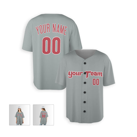 Personalized Philadelphia Fan Gray Baseball Jersey – Away Custom Name & Number