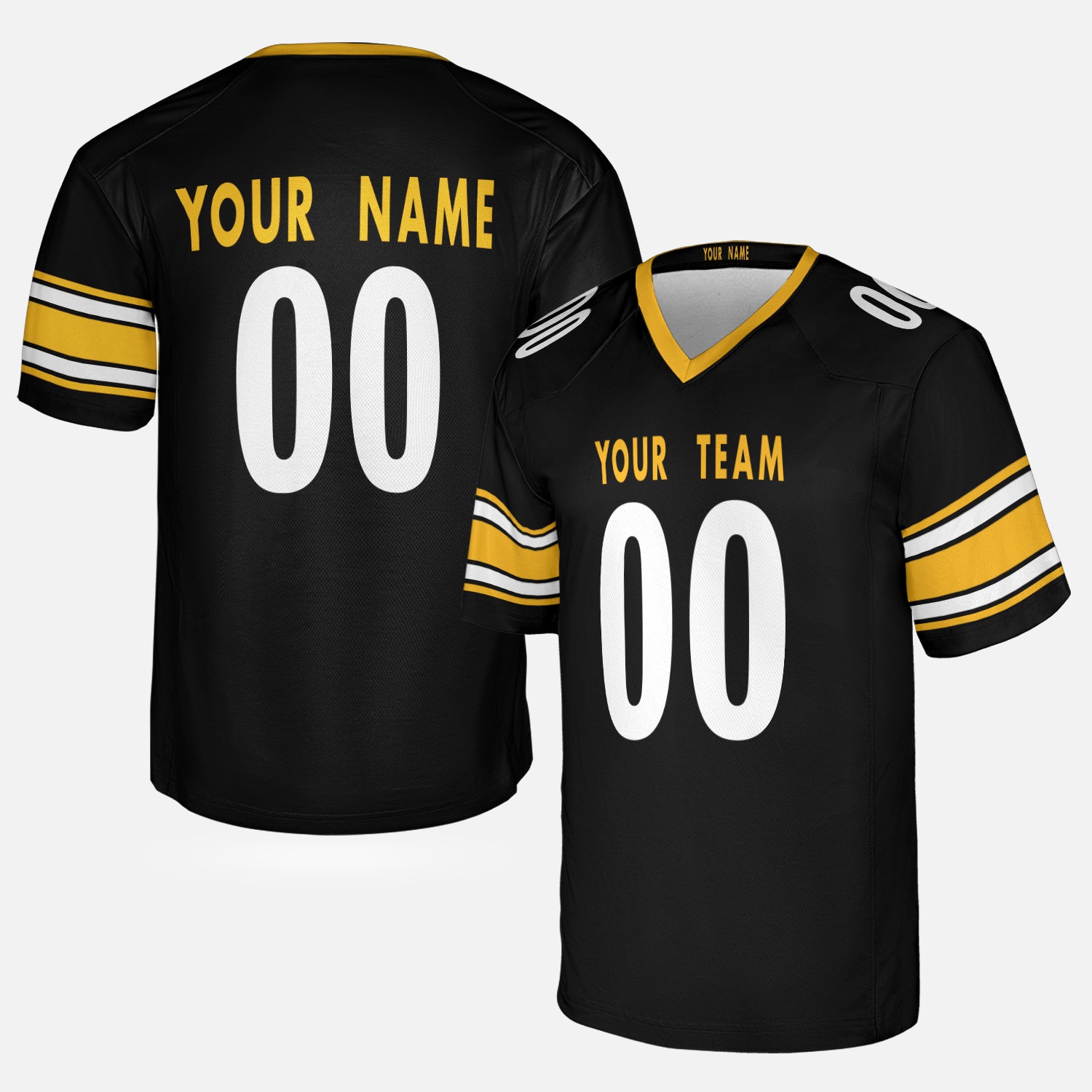 Personalized Pittsburgh Fan Black Football Jersey – Custom Name & Number