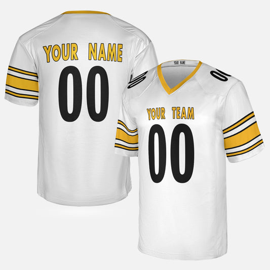 Personalized Pittsburgh Fan White Football Jersey – Custom Name & Number