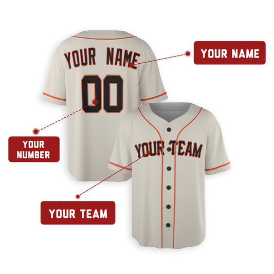 Personalized San Francisco Fan Cream Baseball Jersey – Home Custom Name & Number