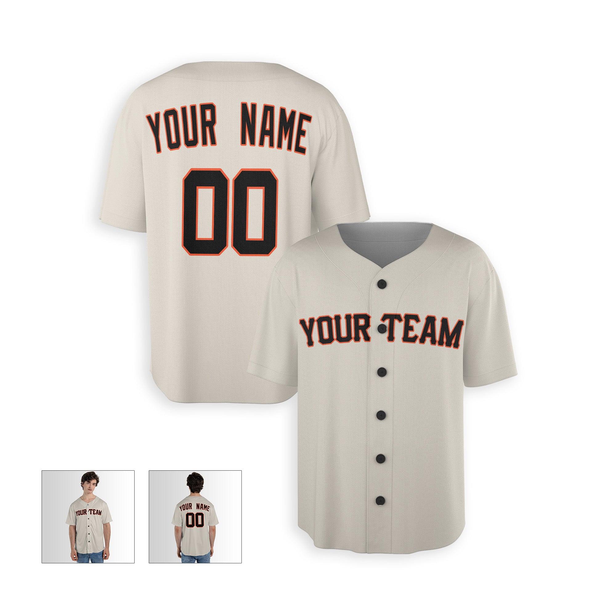 Personalized San Francisco Fan Cream Baseball Jersey – Home Custom Name & Number