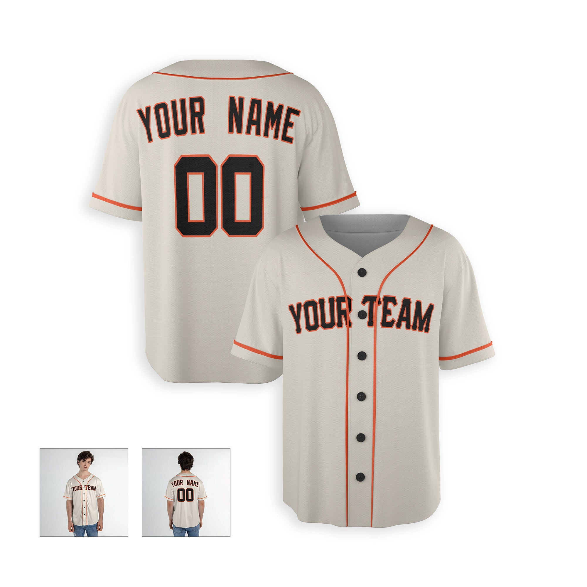Personalized San Francisco Fan Cream Baseball Jersey – Home Custom Name & Number