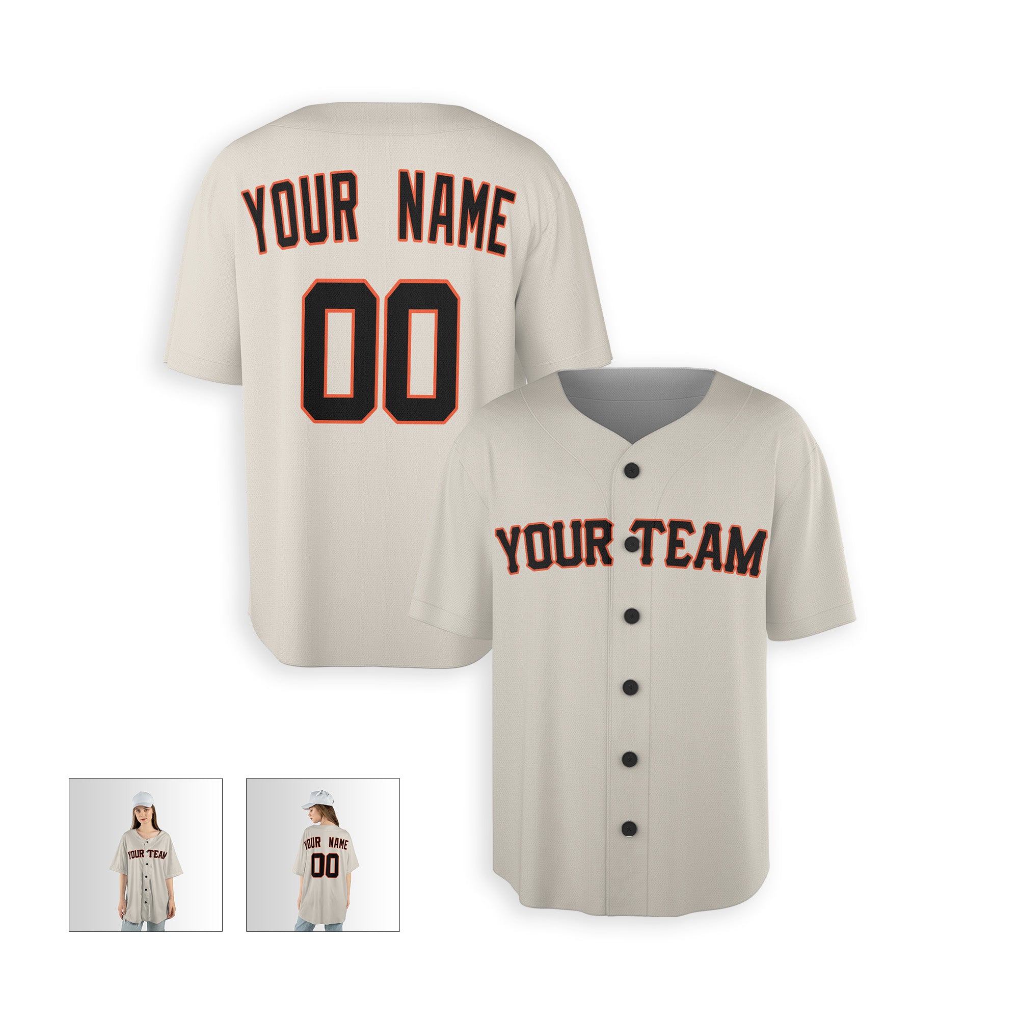 Personalized San Francisco Fan Cream Baseball Jersey – Home Custom Name & Number