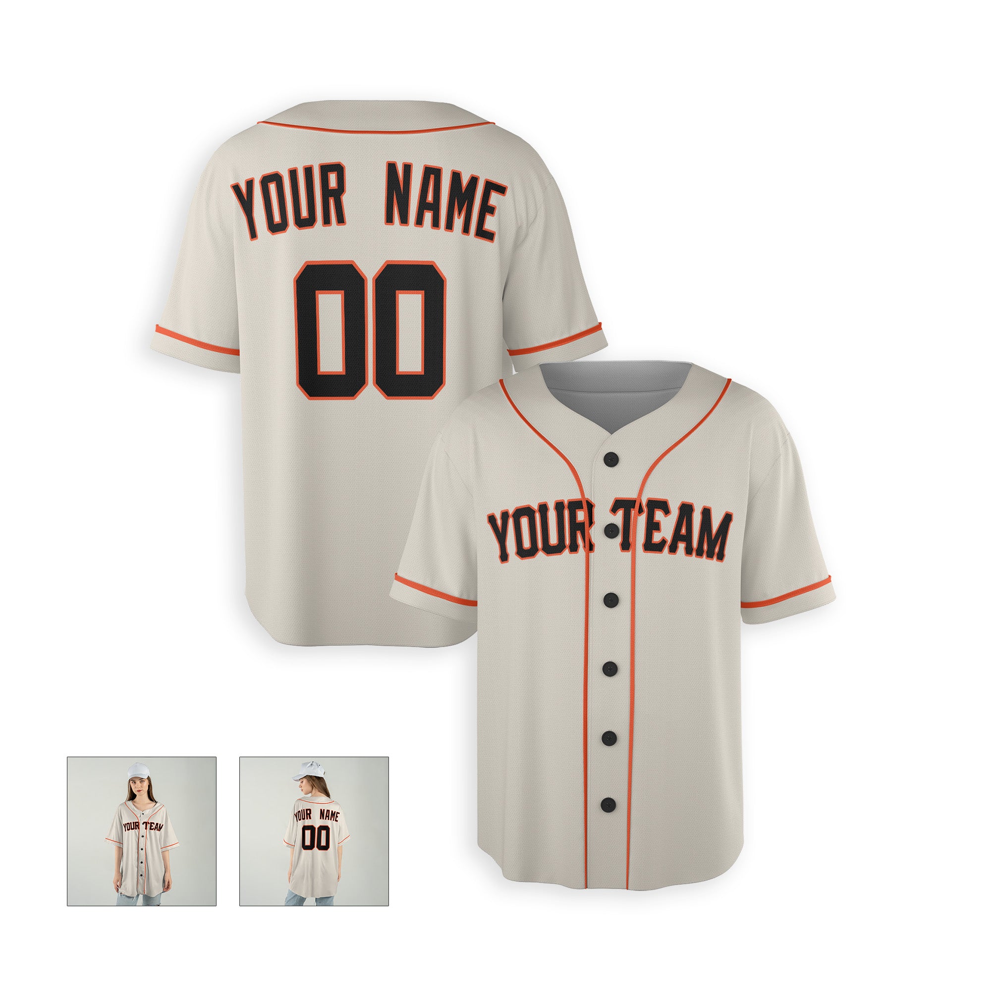 Personalized San Francisco Fan Cream Baseball Jersey – Home Custom Name & Number
