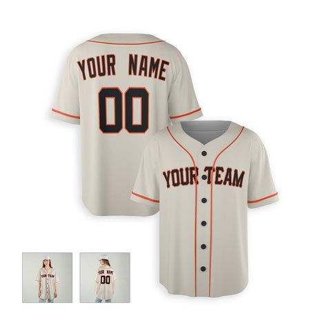 Personalized San Francisco Fan Cream Baseball Jersey – Home Custom Name & Number