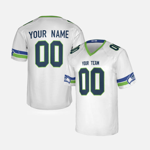 Personalized Seattle Fan White Football Jersey – Retro Style Custom Name & Number