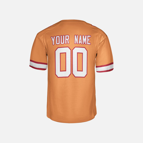 Personalized Tampa Bay Fan Orange Football Jersey – Retro Style Custom Name & Number