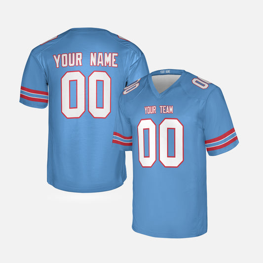 Personalized Tennessee Fan Light Blue Football Jersey – Retro Style Custom Name & Number