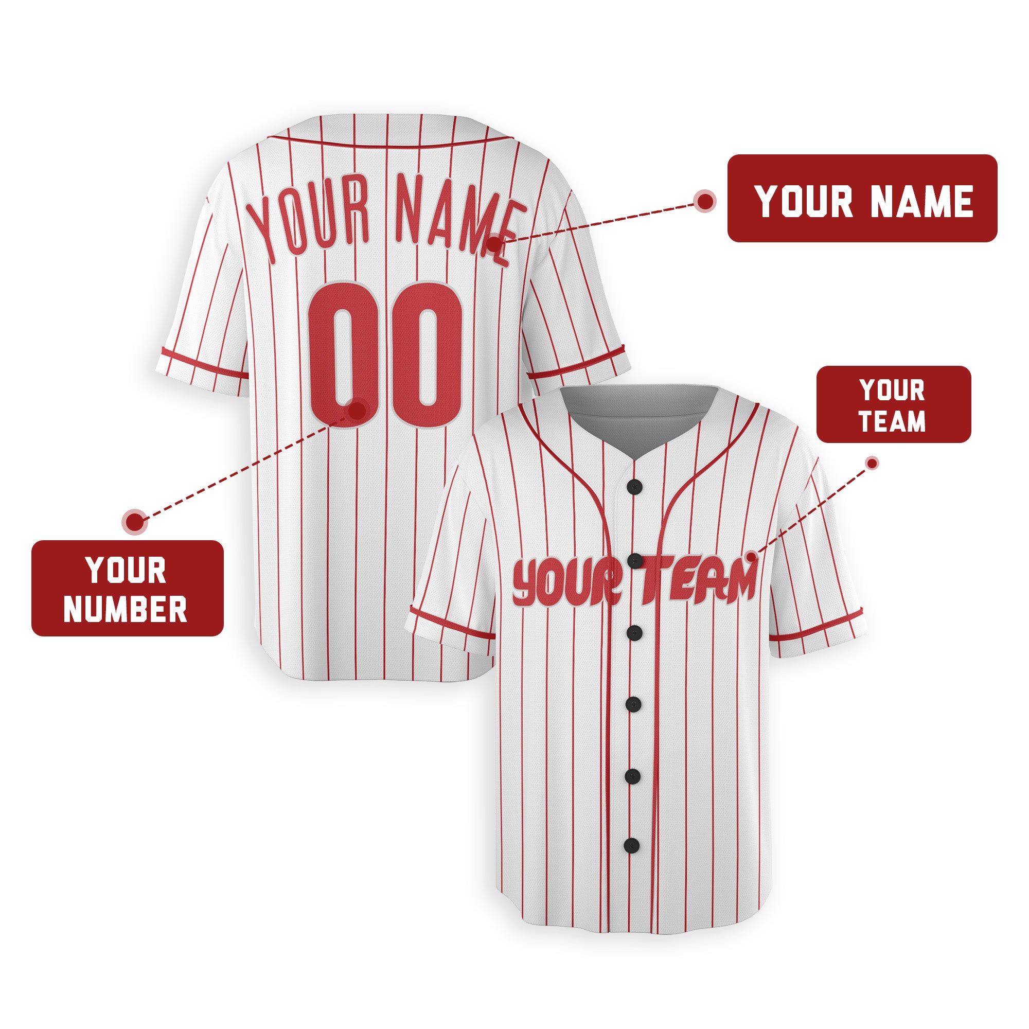 Personalized Philadelphia Fan White Baseball Jersey – Home Style Custom Name & Number