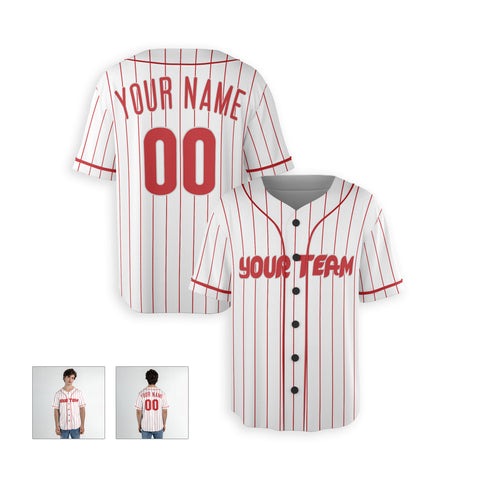 Personalized Philadelphia Fan White Baseball Jersey – Home Style Custom Name & Number