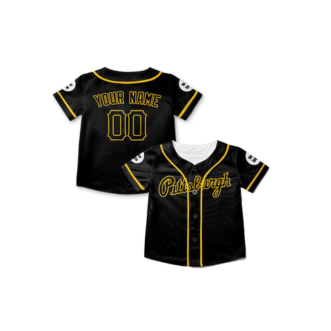 Personalized Pittsburgh Fan Black Baseball Jersey – Alternate Style Custom Name & Number