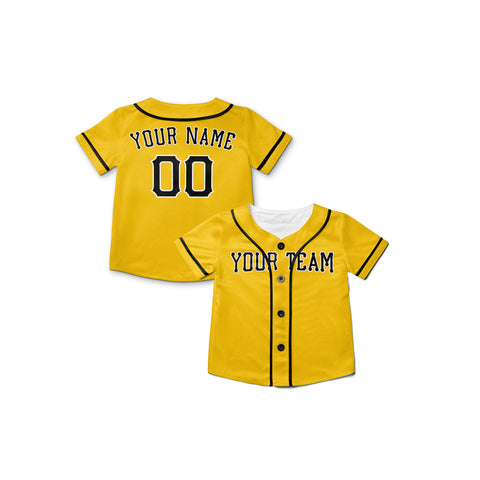 Personalized Pittsburgh Fan Gold Baseball Jersey – Home Style Custom Name & Number