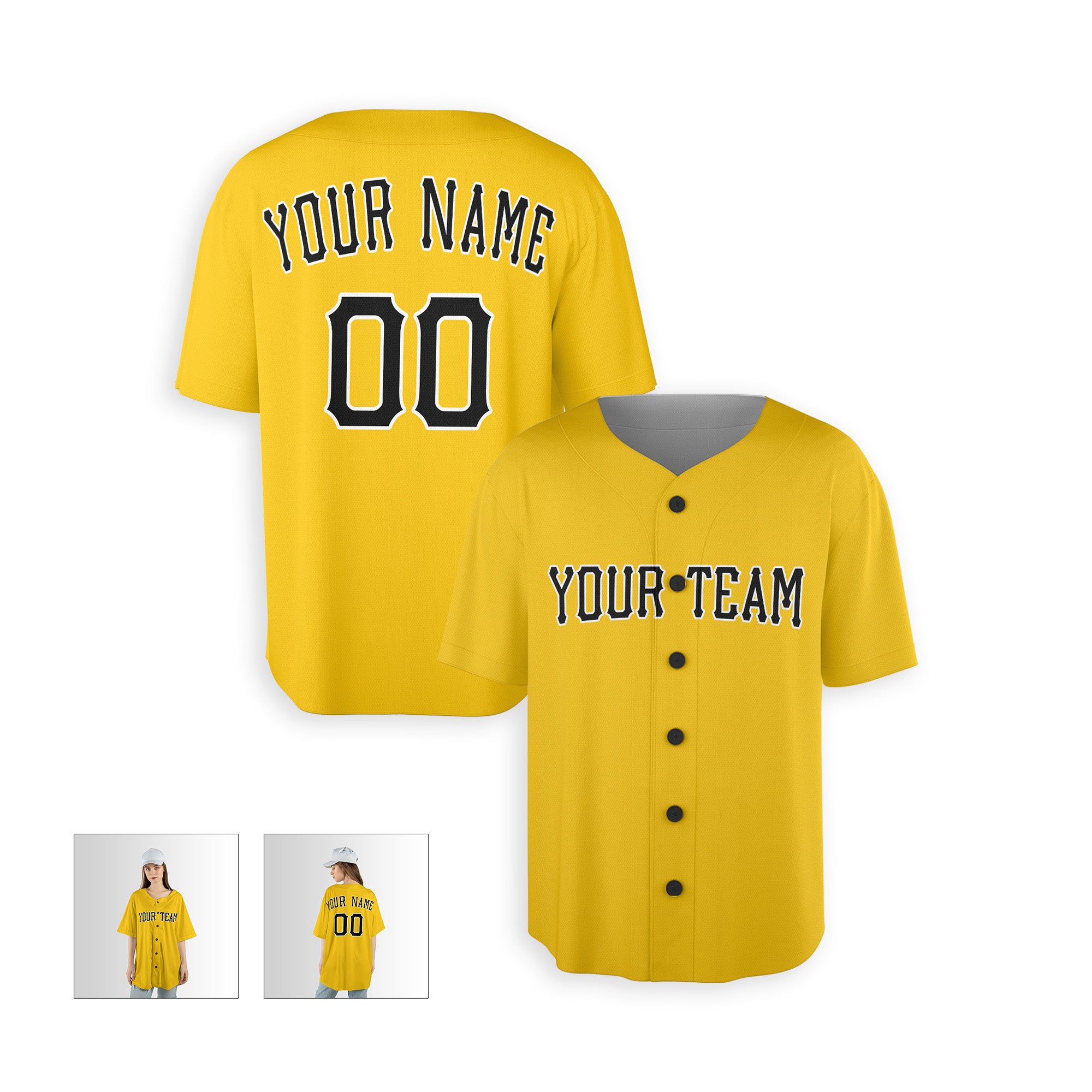 Personalized Pittsburgh Fan Gold Baseball Jersey – Home Style Custom Name & Number