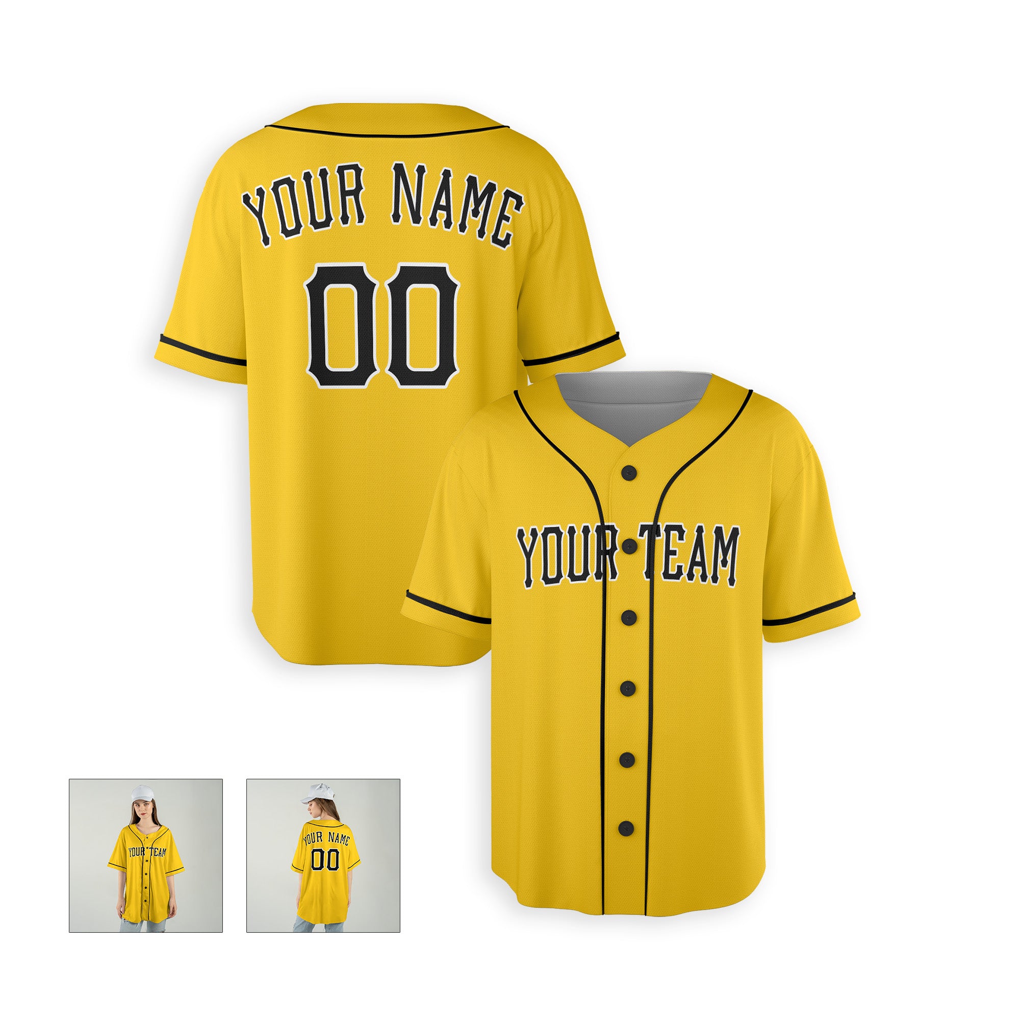Personalized Pittsburgh Fan Gold Baseball Jersey – Home Style Custom Name & Number