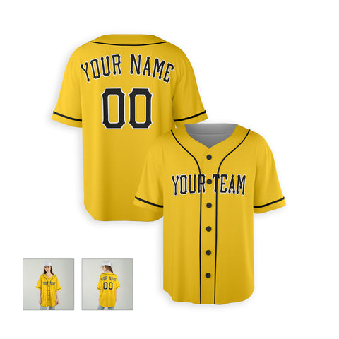 Personalized Pittsburgh Fan Gold Baseball Jersey – Home Style Custom Name & Number