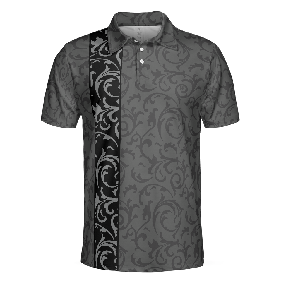 Personalized Men's Golf Shirt Polo - Premium Floral Modern Style Short Sleeve Golf