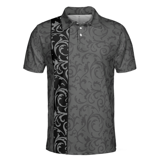 Personalized Men's Golf Shirt Polo - Premium Floral Modern Style Short Sleeve Golf