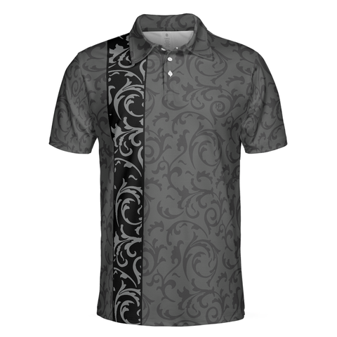 Personalized Men's Golf Shirt Polo - Premium Floral Modern Style Short Sleeve Golf