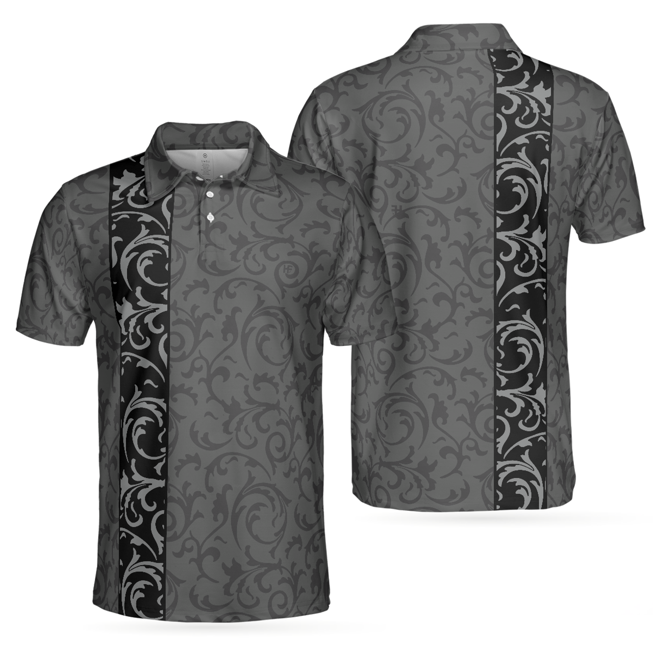 Personalized Men's Golf Shirt Polo - Premium Floral Modern Style Short Sleeve Golf