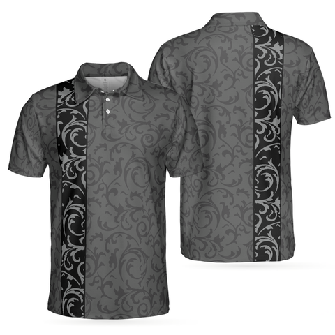 Personalized Men's Golf Shirt Polo - Premium Floral Modern Style Short Sleeve Golf