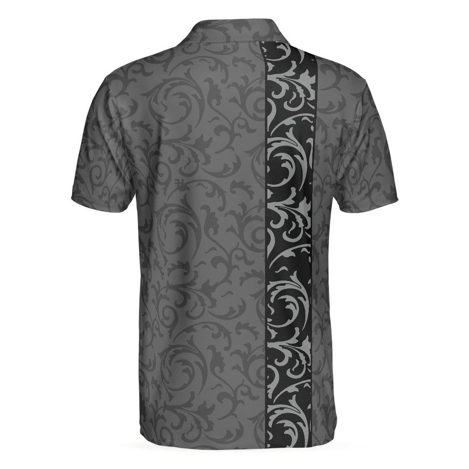 Personalized Men's Golf Shirt Polo - Premium Floral Modern Style Short Sleeve Golf