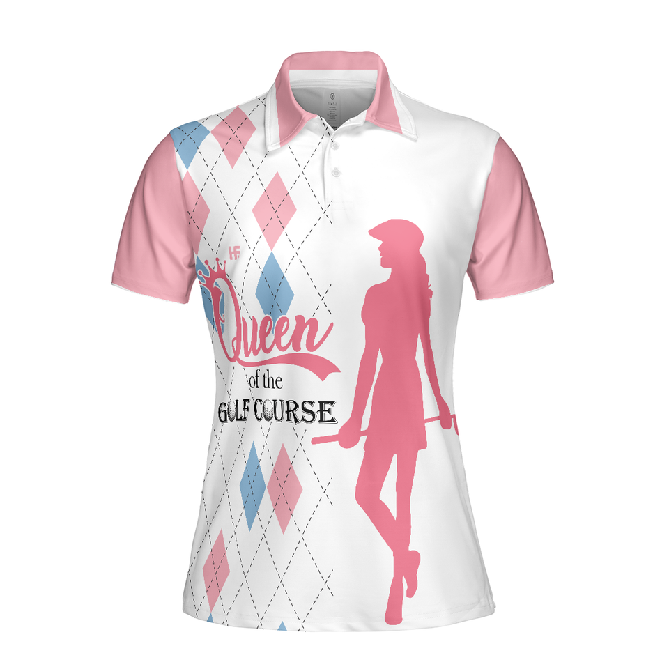 Personalized Women's Golf Shirt Polo - Queen Of The Golf Course Short Sleeve