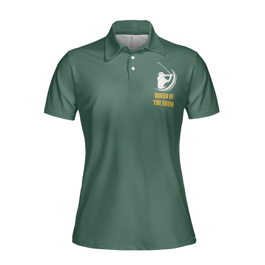 Personalized Women's Golf Shirt Polo - Queen Of The Green Golf Short Sleeve
