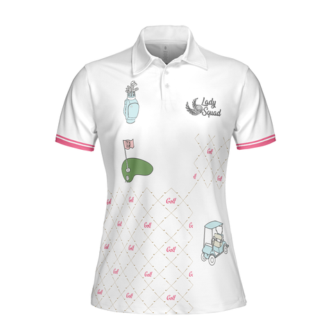 Personalized Women's Golf Shirt Polo - Ready For A Golf Day Short Sleeve White