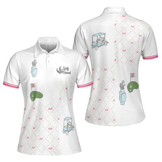 Personalized Women's Golf Shirt Polo - Ready For A Golf Day Short Sleeve White