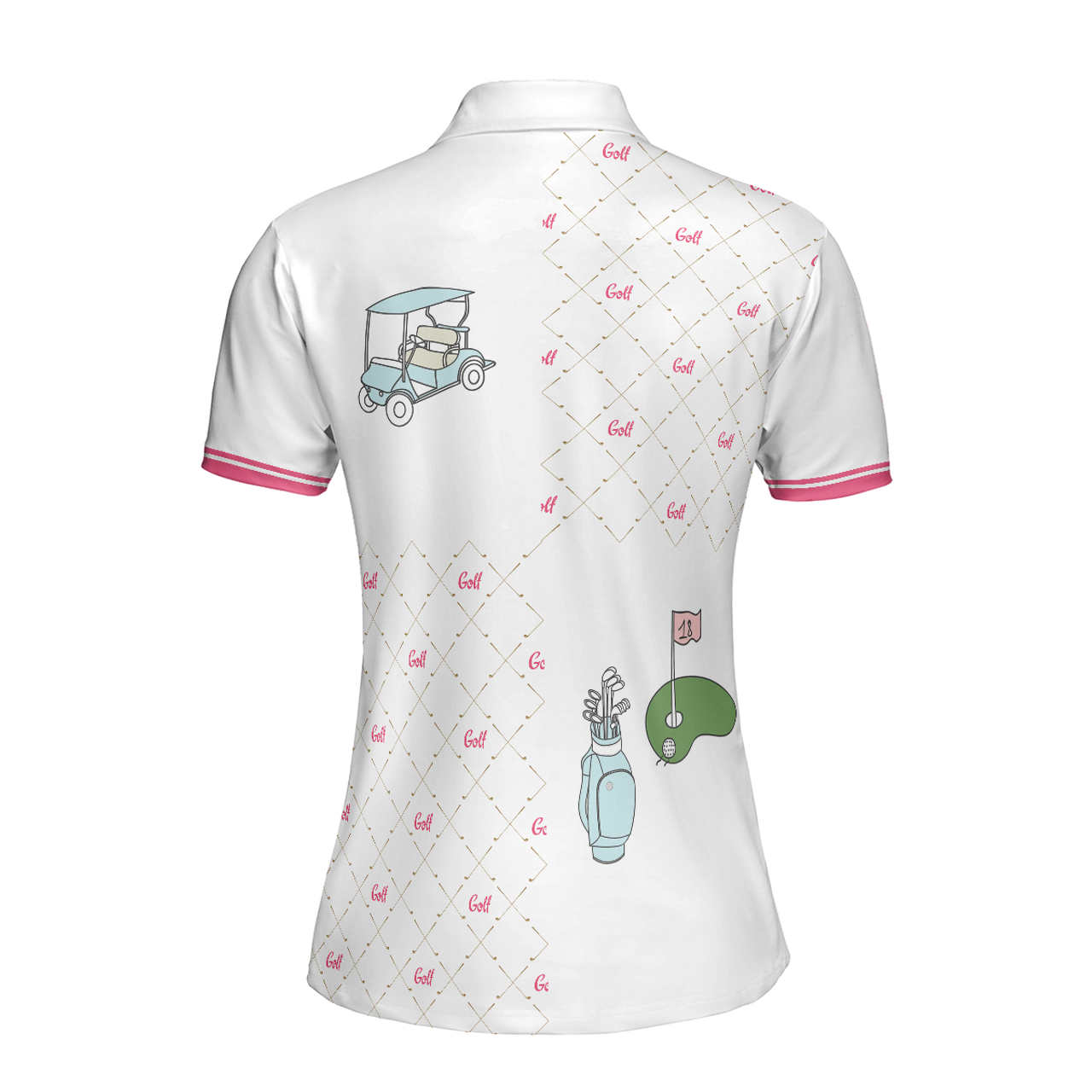 Personalized Women's Golf Shirt Polo - Ready For A Golf Day Short Sleeve White