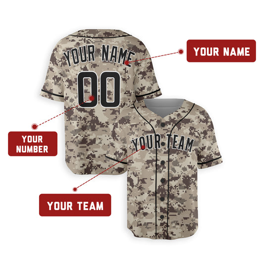 Personalized San Diego Fan Camo Baseball Jersey – USMC Alternate Style Custom Name & Number