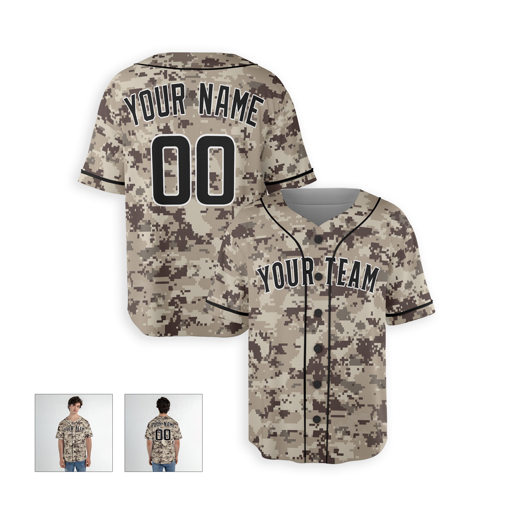 Personalized San Diego Fan Camo Baseball Jersey – USMC Alternate Style Custom Name & Number