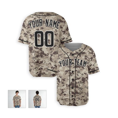 Personalized San Diego Fan Camo Baseball Jersey – USMC Alternate Style Custom Name & Number