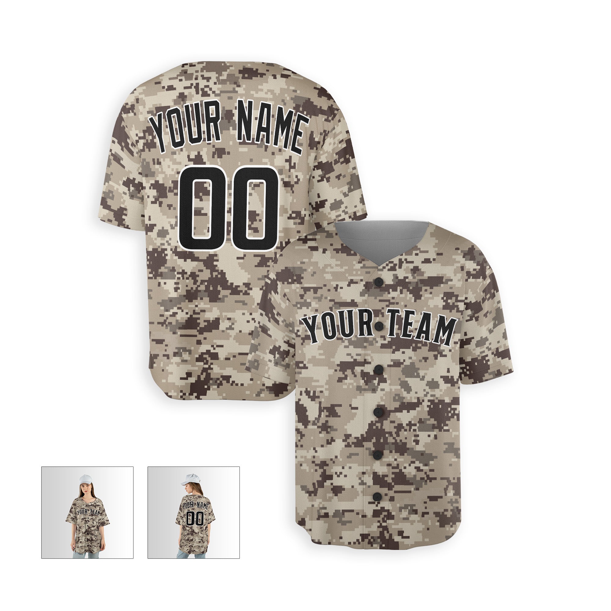 Personalized San Diego Fan Camo Baseball Jersey – USMC Alternate Style Custom Name & Number