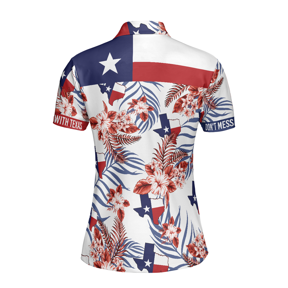 Personalized Women's Golf Shirt Polo - Texas Proud Golf National Pride Short Sleeve